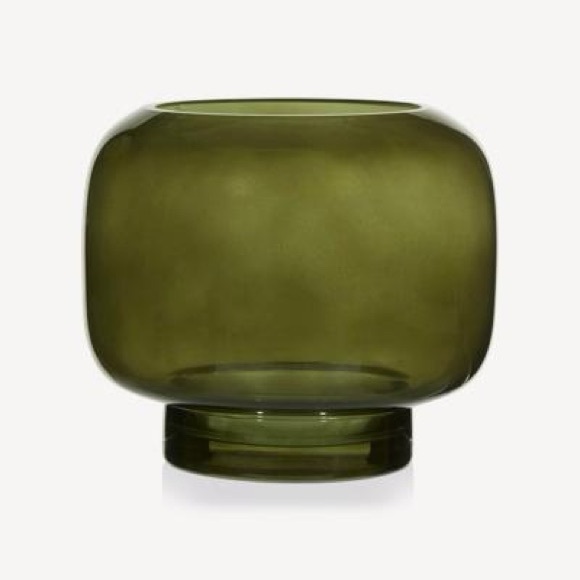 Medium Vintage Green Glass Candle Holder/ Home Decor Accent - Picture 1 of 4